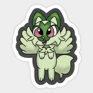 Flying Green Cat Sticker